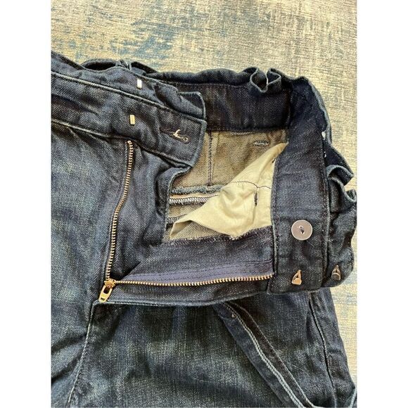 Express Super High Rise Dark Wash Belted Shortie Cuffed Denim Shorts Size 2 - Picture 3 of 7
